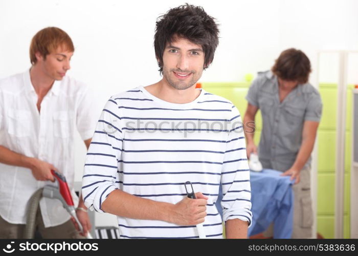 Men doing housework