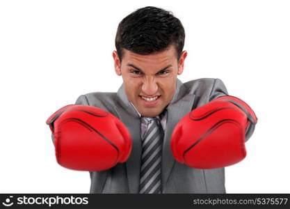 Men dressed in boxing gloves