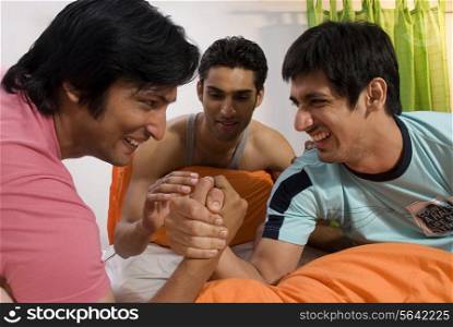 Men hand wrestling