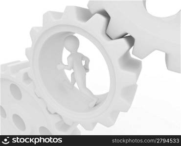 Men in gear on white isolated background. 3d