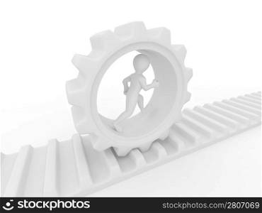 Men in gear on white isolated background. 3d
