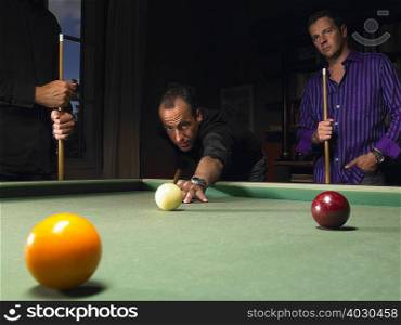 Men playing snooker