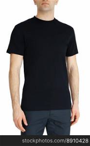 men&rsquo;s black t-shirts mockup. Design template.mockup copy space