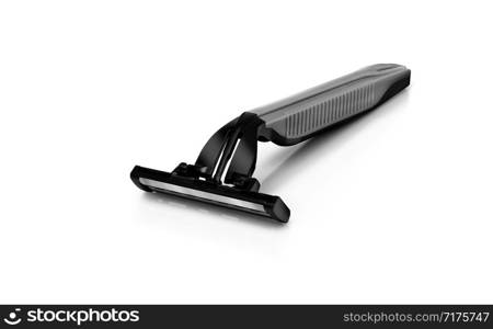 Men&rsquo;s shaving razor. Studio shot isolated on white background. With clipping path