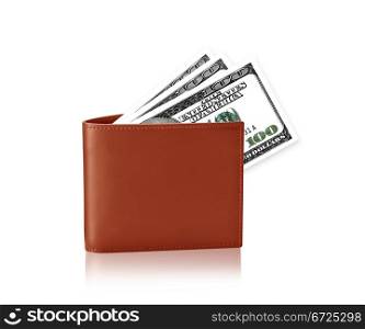 men&rsquo;s wallet with 100 dollars