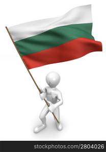 Men with flag. Bulgaria. 3d