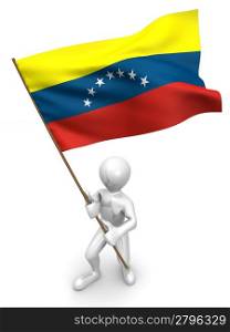 Men with flag. Venezuela 3d