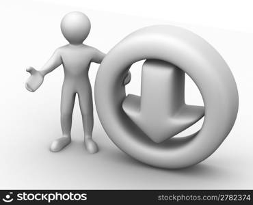 Men with symbol Download. 3d