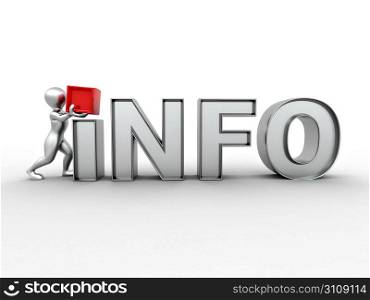 Men with text info on white isolated background. 3d