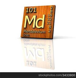 Mendelevium Periodic Table of Elements - wood board - 3d made