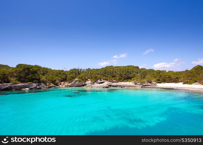 Menorca Cala en Turqueta Ciutadella turquoise Mediterranean at Balearic islands