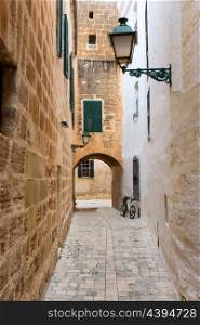Menorca Ciutadella carrer del Palau barrel vault at Balearic islands