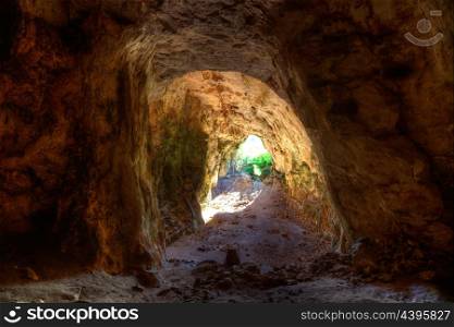 Menorca Cova dels Coloms Pigeons cave in es Mitjorn at Balearic island
