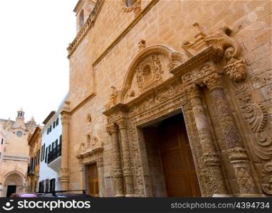 Menorca El Roser church in Ciutadella downtown at Balearic islands
