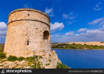 Menorca La Mola watchtower tower Cala Teulera in Mahon at Balearic islands