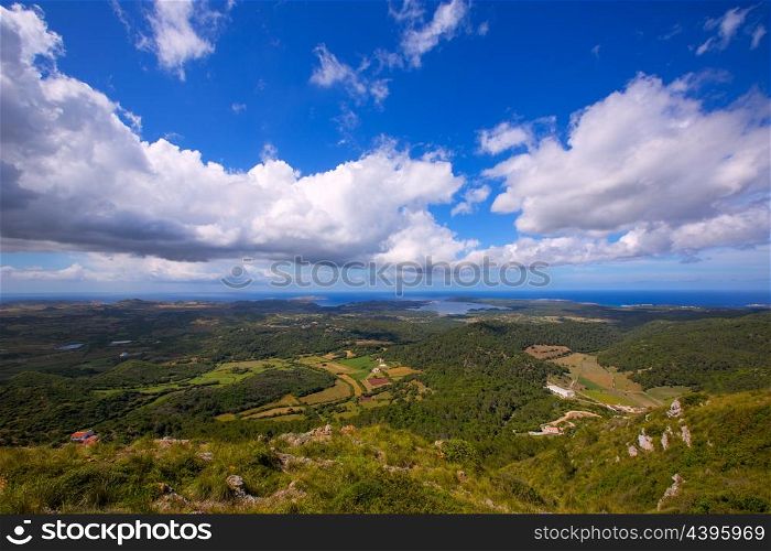 Menorca North aerial view from Pico del Toro in Balearic islands