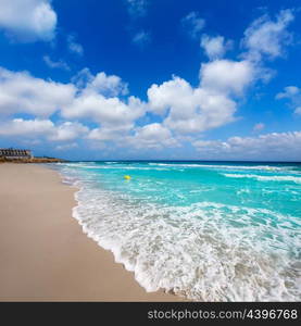 Menorca Platja Sant Tomas in Es Mitjorn Gran at Balearic islands of Spain