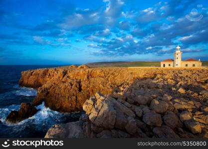 Menorca Punta Nati Faro lighthouse in Ciutadella Balearic Islands of Spain