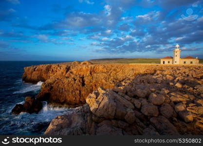 Menorca Punta Nati Faro lighthouse in Ciutadella Balearic Islands of Spain