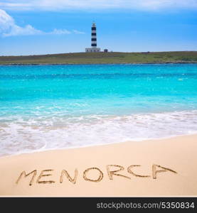 Menorca Punta Prima far illa del Aire island lighthouse in Balearic islands