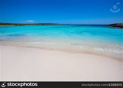 Menorca Son Saura beach in Ciutadella turquoise color at Balearic islands