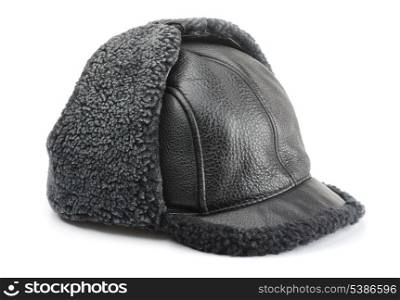 Mens winter cap isolated on white