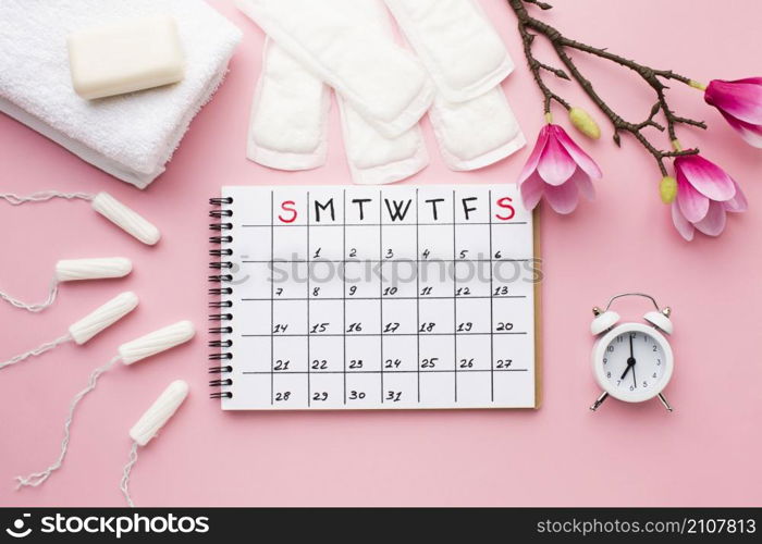 menstrual schedule with alarm clock