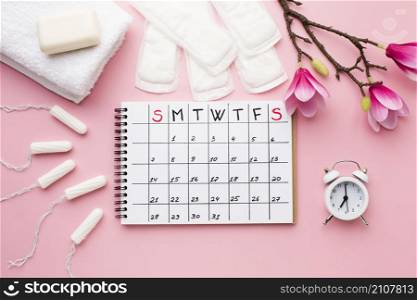 menstrual schedule with alarm clock