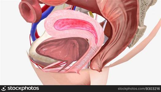 Menstruation is a normal, monthly process to shed the inner lining of the uterus. 3D rendering. Menstruation is a normal, monthly process to shed the inner lining of the uterus.