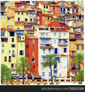 Menton colorful town in french riviera. France travel and landmarks