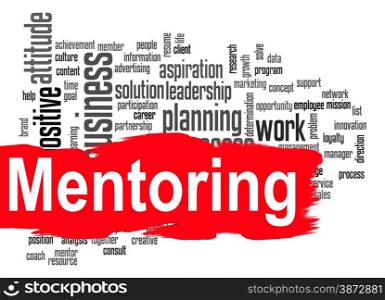 Mentoring word cloud image with hi-res rendered artwork that could be used for any graphic design.. Teamwork word cloud
