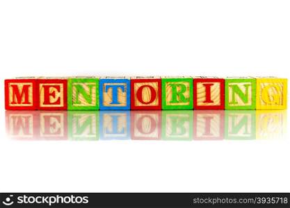 mentoring word reflection on the white background