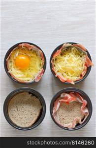 menu breakfast cups egg with bacon