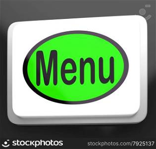 Menu Button Showing Ordering Food Menus Online