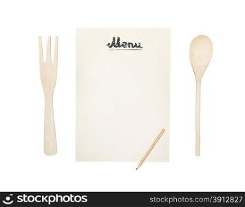Menu page, isolated on white background