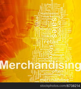 Merchandising background concept. Background concept wordcloud illustration of merchandising international