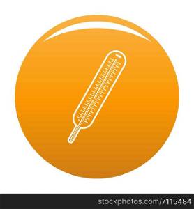 Mercury thermometer icon. Simple illustration of mercury thermometer vector icon for any design orange. Mercury thermometer icon vector orange