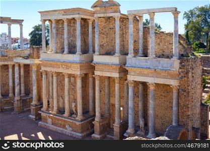 Merida in Badajoz Roman amphitheater at Spain by via de la Plata way