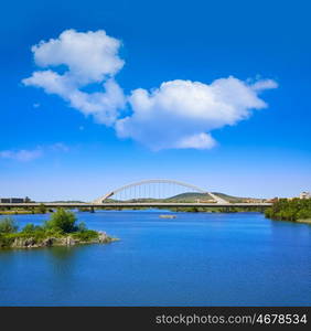 Merida in Spain Lusitania bridge over Guadiana river in Extremadura