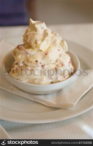 Meringue dessert with cream