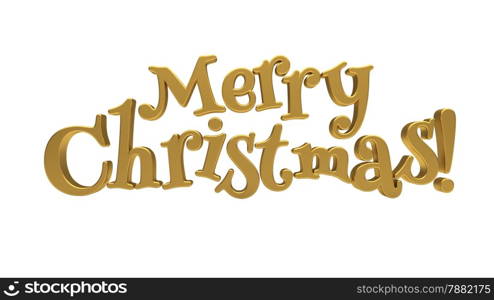 Merry Christmas 3d text on white background