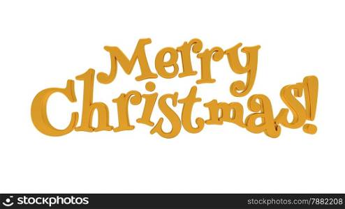 Merry Christmas 3d text on white background