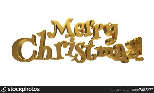 Merry Christmas 3d text on white background