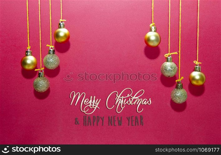 Merry Christmas and happy holidays with balls ornaments. Christmas family traditions.