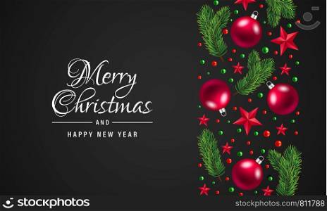 Merry Christmas and Happy New Year concept background. Realistic illustration of Merry Christmas and Happy New Year vector concept background for web design. Merry Christmas and Happy New Year concept background, realistic style