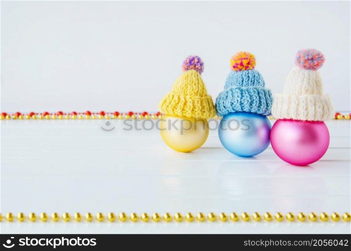 Merry Christmas and Happy New Year decorations on a white background. Background for text. Focus on object, shallow depth of field. Merry Christmas and Happy New Year decorations on a white background