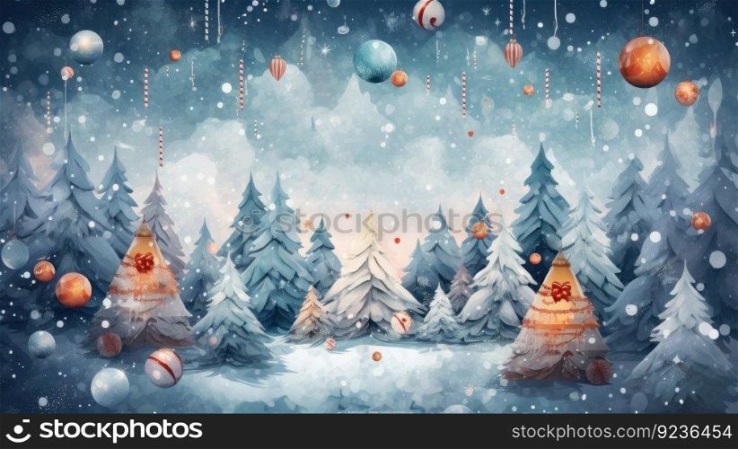 Merry Christmas background. Illustration Generative AI
