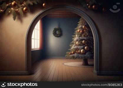 Merry Christmas background. Illustration Generative AI. Merry Christmas background. Illustration AI Generative