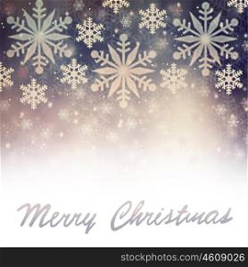 Merry Christmas greeting card, beautiful vintage snowflakes border on white background with text space, beautiful festive decoration