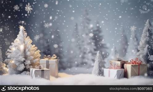 Merry Christmas Holiday Background. Illustration Generative AI 